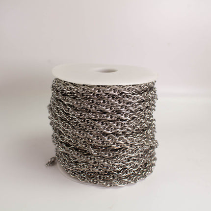 Stainless Steel Rope Chain 5.6x8.0mm 1.2mm, Heavy Unsoldered Chain by the Foot, DIY Jewelry Making Supplies