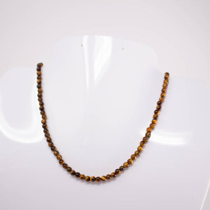 Natural Tiger’s Eye Beads 4mm, Round Smooth, 15 Inch Strand, AAA Chatoyant Gemstone for Jewelry Making