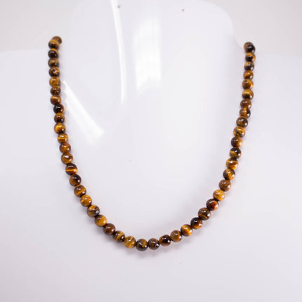 Natural Tiger’s Eye Beads 6mm, Round Smooth, 15 Inch Strand, AAA Gemstone for Jewelry Making