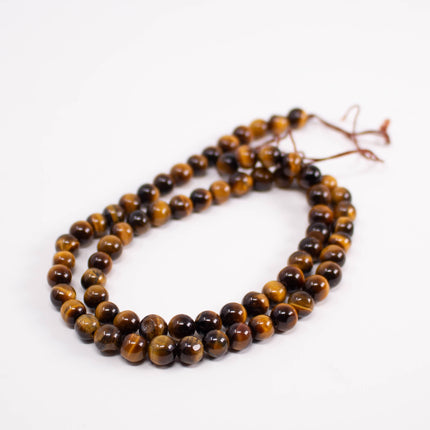 Natural Tiger’s Eye Beads 6mm, Round Smooth, 15 Inch Strand, AAA Gemstone for Jewelry Making