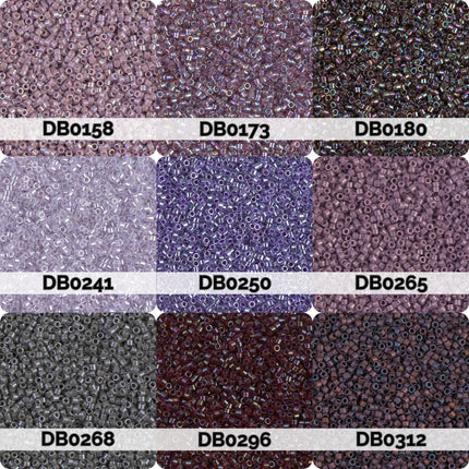 nine different colored beads, each with a unique label, arranged in a 3x3 grid.