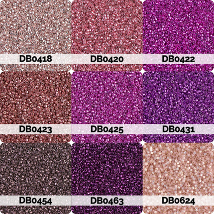 nine different colored beads, each with a unique pattern and color, arranged in a 3x3 grid.
