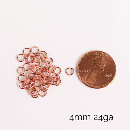 Anti Tarnish Bright Copper Plated Open Jump Rings, Multiple Sizes, Bulk Wholesale
