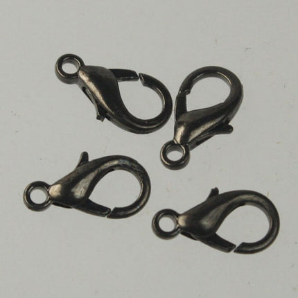 100 pcs 16x8mm Gunmetal extra LARGE 16mm 5/8 inch lobster claw clasp