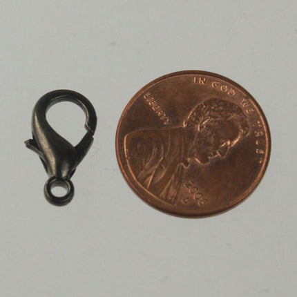 100 pcs 16x8mm Gunmetal extra LARGE 16mm 5/8 inch lobster claw clasp