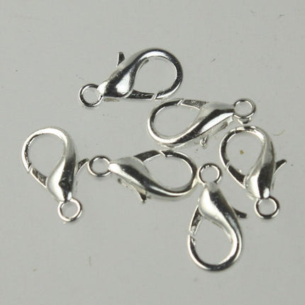 100 pcs 16x8mm Sterling Silver Plated extra LARGE 16mm 5/8 inch lobster claw clasp