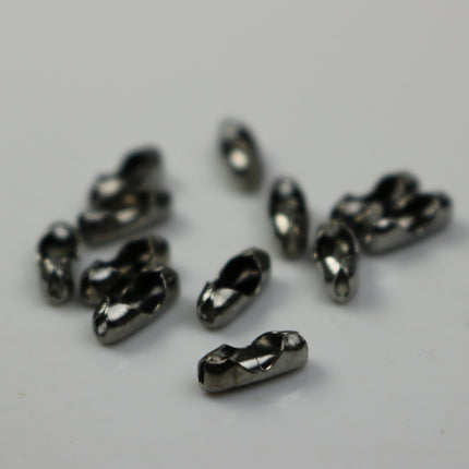 100 pcs Ball Chain Connector - 1.5mm Gunmetal - Clasp Insert type - Wholesale Lot