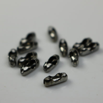 100 pcs Ball Chain Connector - 2.0mm Gunmetal - Clasp Insert type - Wholesale Lot