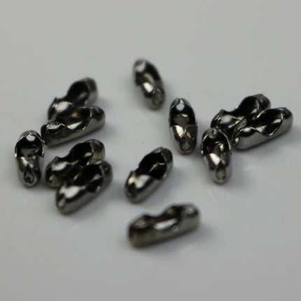100 pcs Ball Chain Connector - 1.5mm Gunmetal - Clasp Insert type - Wholesale Lot