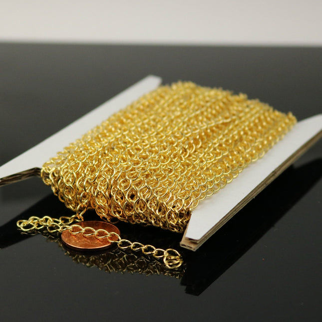 10 ft Gold Plated Solder Curb Chain LARGE EXTENDER Chain - 5.9x4.6mm - 5946CU