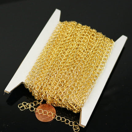 10 ft Gold Plated Solder Curb Chain LARGE EXTENDER Chain - 5.9x4.6mm - 5946CU