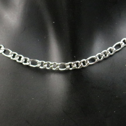 Stainless Steel FIGARO Chain Necklace - 19 inch (49 cm) 3.2mm width 1.1mm thickness