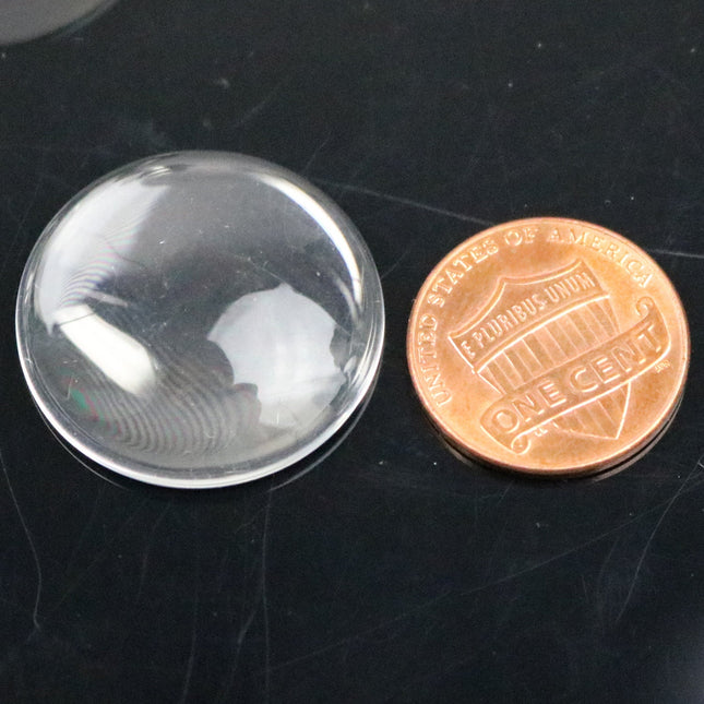 100 Glass Cabochons - 1 inch  25mm - 7mm thickness -Circle Domed Magnifying Clear Round Glass Cabochon for Cameo Pendants, Photo Jewelry