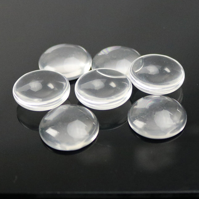 100 Glass Cabochons - 20mm 13/16inch - 6.2mm thickness -Circle Domed Magnifying Clear Round Glass Cabochon for Cameo Pendants, Photo Jewelry