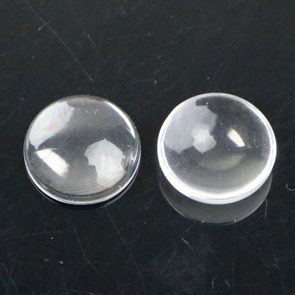 100 Glass Cabochons - 16mm 5/8inch - 5.2mm thickness -Circle Domed Magnifying Clear Round Glass Cabochon for Cameo Pendants, Photo Jewelry