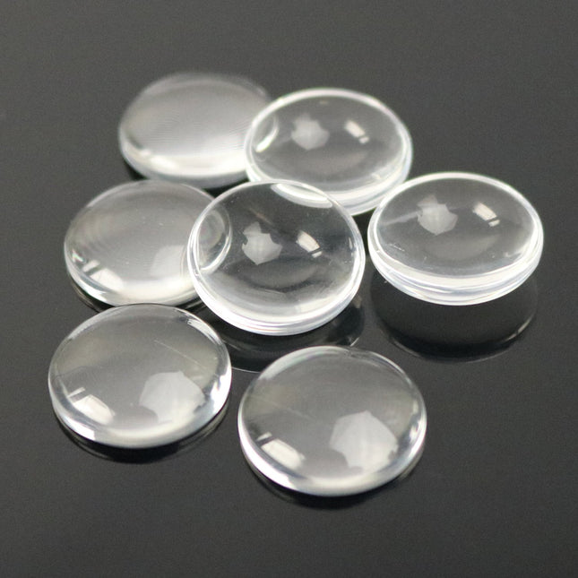 100 Glass Cabochons - 16mm 5/8inch - 5.2mm thickness -Circle Domed Magnifying Clear Round Glass Cabochon for Cameo Pendants, Photo Jewelry