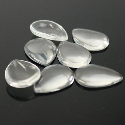 100 Glass Cabochons - 18x25mm - 5mm thickness - 3/4'x1' inch Tear Drop Magnifying Clear Glass Cabochon for Cameo Pendants, Photo Jewelry