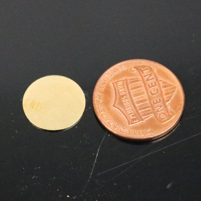50 pcs of 13mm 1/2 inch raw BRASS Stamping Blanks No Hole -  13mm 1/2 inch 24 gauge 0.5mm thickness - GOLD Color Blank Stamping Discs Tags