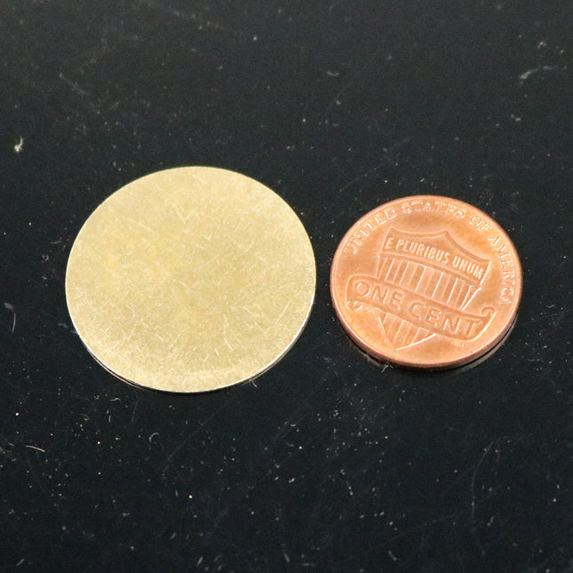 50 pcs of 25mm 1 inch raw BRASS Stamping Blanks No Hole - 25mm 1 inch 24 gauge 0.5mm thickness - GOLD Color Blank Stamping Discs Tags