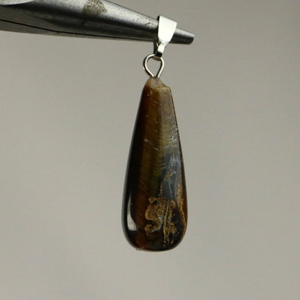 1, 5, 10pcs Water DROP water Charm Pendant - 11x26mm 7/16x1inch - Tiger Eye Gemstone Crystal Pendant U-Pick