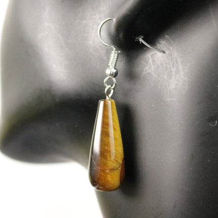 1, 5, 10pcs Water DROP water Charm Pendant - 11x26mm 7/16x1inch - Tiger Eye Gemstone Crystal Pendant U-Pick
