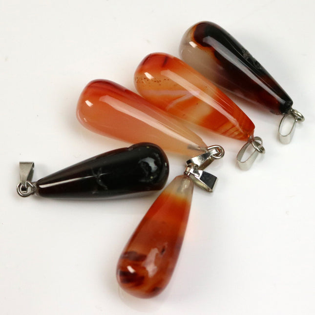 1, 5, 10pcs Water DROP water Charm Pendant - 11x26mm 7/16x1inch - Agate Gemstone Crystal Pendant U-Pick