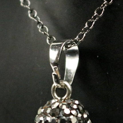 1, 5, 10pcs POINT Charm Point Pendant with 20inch Matching Necklace 38x8.5 mm-Quartz Crystal, Cubic Zirconia & Gunmetal Edging -Color U-Pick