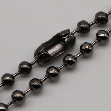 10 pcs of 24 inch Chunky Ball Chain Necklace - Gunmetal 3.2mm Ball Chain Necklace - Dog Tag Military Jewelry