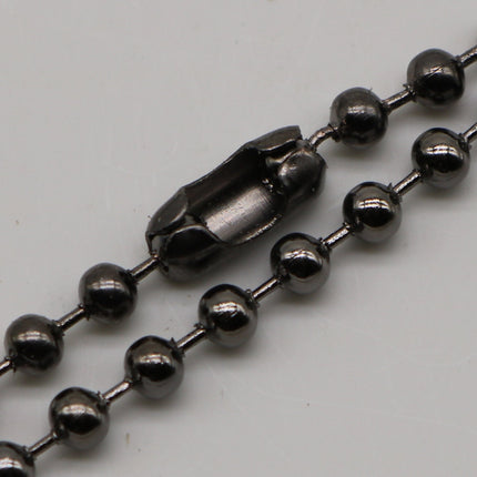 50pcs of 24 inch Chunky Ball Chain Necklace - Gunmetal 3.2mm Ball Chain Necklace - Dog Tag Military Jewelry