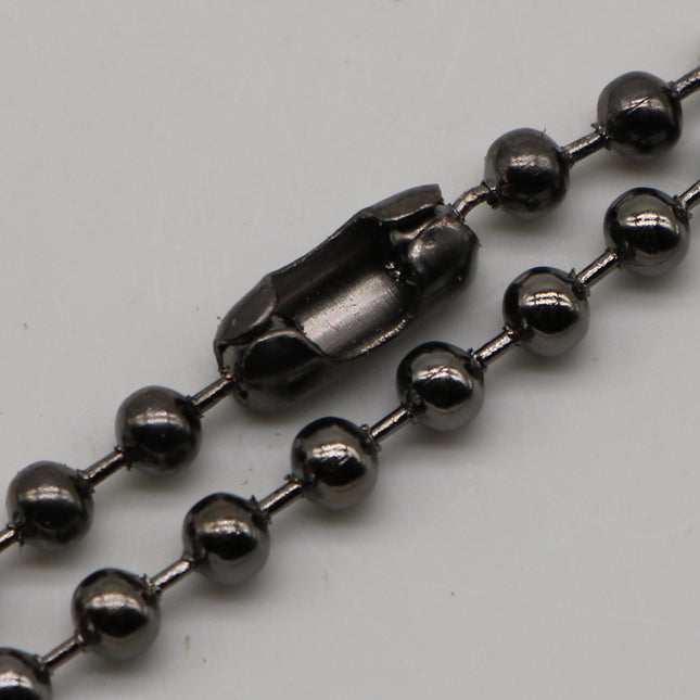 50pcs of 24 inch Chunky Ball Chain Necklace - Gunmetal 3.2mm Ball Chain Necklace - Dog Tag Military Jewelry