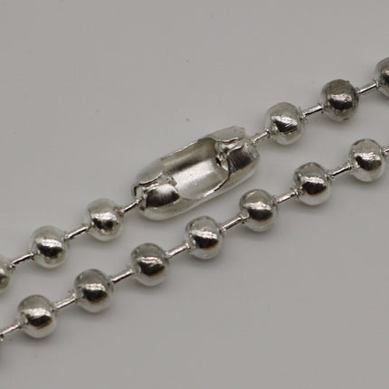 10 pcs of 24 inch Chunky Ball Chain Necklace - Sterling Silver Plated 3.2mm Ball Chain - Dog Tag Military Jewelry