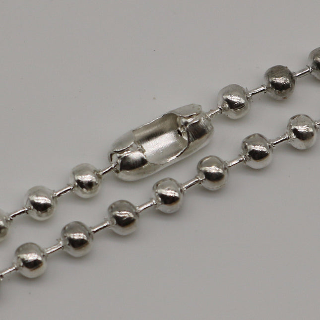 10 pcs of 24 inch Chunky Ball Chain Necklace - Sterling Silver Plated 3.2mm Ball Chain - Dog Tag Military Jewelry