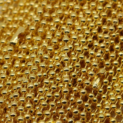 50 pcs of 24 inch Chunky Ball Chain Necklace - Gold Plated 3.2mm Ball Chain Necklace - Dog Tag Military Jewelry