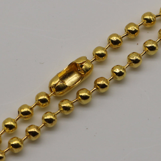 50 pcs of 24 inch Chunky Ball Chain Necklace - Gold Plated 3.2mm Ball Chain Necklace - Dog Tag Military Jewelry