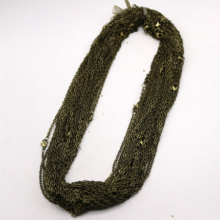 50 pcs of 24 inch Flat Cable Chain Necklace With Lobster Clasp - Antique Brass Plated - 3x4mm Link