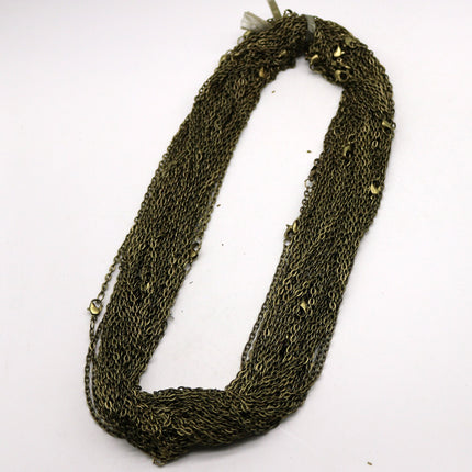 10 pcs of 24 inch Flat Cable Chain Necklace With Lobster Clasp - Antique Brass Plated - 3x4mm Link