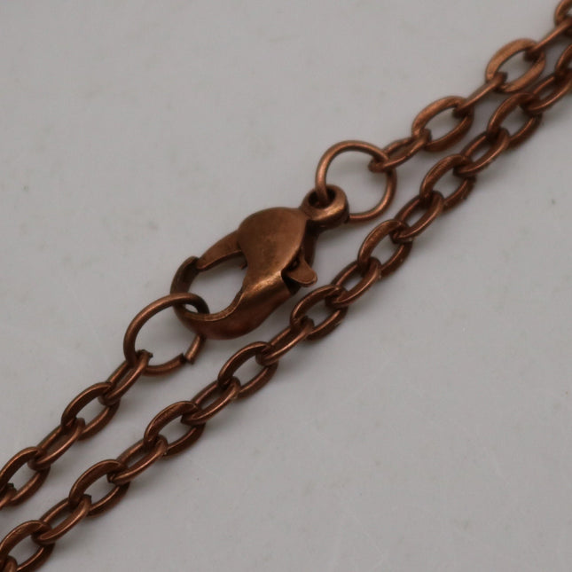 20 pcs of 24 inch Flat Cable Chain Necklace With Lobster Clasp - Antique Copper Plated - 3x4mm Link
