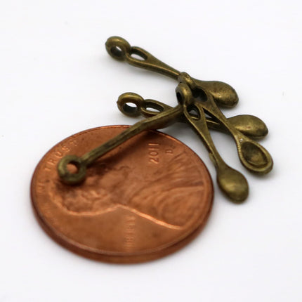 50 pcs Antique Brass Alloy Charm, Spoon Charm, Dangle, Pendant - 17x3mm, Antique Bronze - MC186