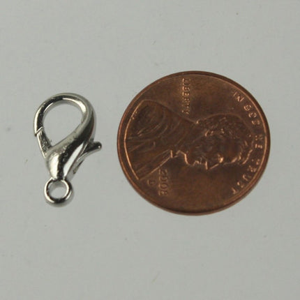 100 pcs 16x8mm Rhodium Antique Silver extra LARGE 16mm 5/8 inch lobster claw clasp