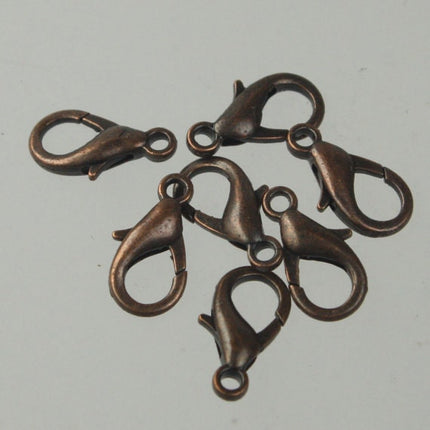 100 pcs 16x8mm Antique Copper extra LARGE 16mm 5/8 inch lobster claw clasp