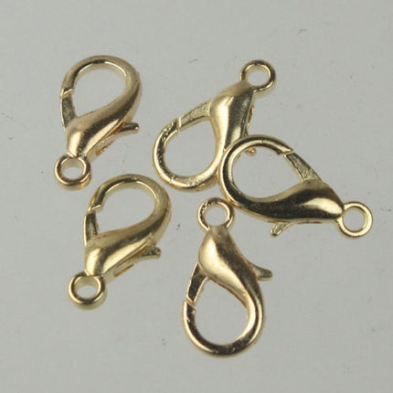 100 pcs 16x8mm Gold Plated extra LARGE 16mm 5/8 inch lobster claw clasp - Ship from California USA