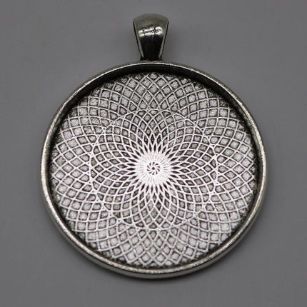 20 pcs Round Antique Silver Bezel - for 35mm app. 1-3/8 inch - Circle Pendant Blank Bezel . for Cabochon Cameo Pendants, Photo Jewelry, Post