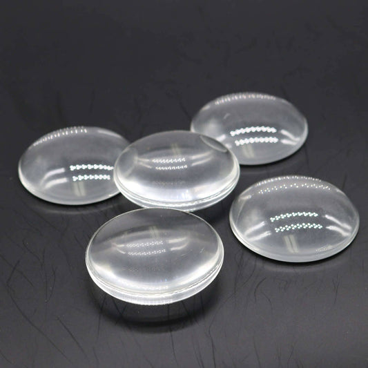 20 pcs Glass Cabochons - 40mm app. 1-17/64 inch - 8.6mm thickness -Circle Domed Magnifying Clear Round Glass Cabochon for Cameo Pendants