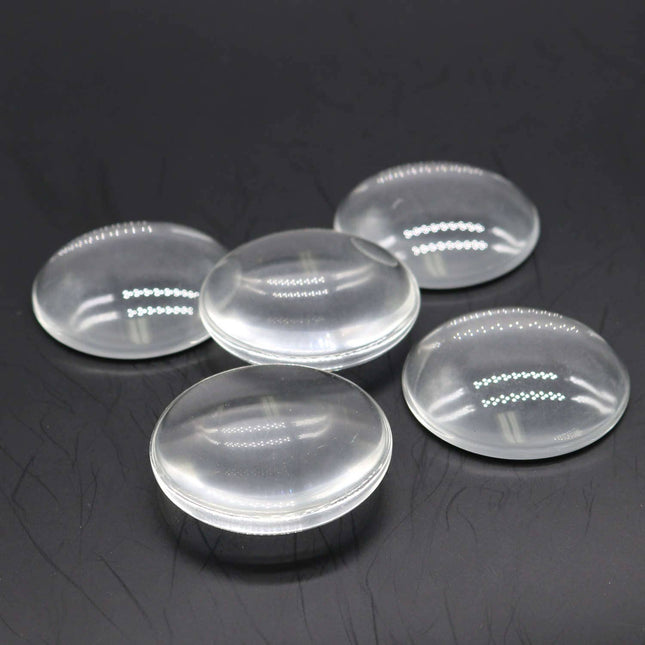 20 pcs Glass Cabochons - 40mm app. 1-17/64 inch - 8.6mm thickness -Circle Domed Magnifying Clear Round Glass Cabochon for Cameo Pendants