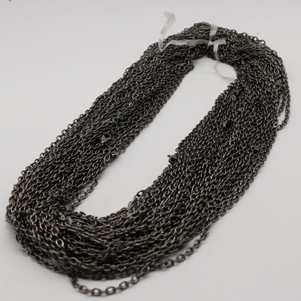 50 pcs of Ready to wear Chunky Cable Chain Necklace 60cm (about 24inch) - Gunmetal  5x3.5mm 0.9mm Cable Chain Necklace w/ Lobster Clasp