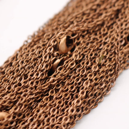 20 pcs of 24 inch Flat Cable Chain - Antique Copper - 2x3mm Link
