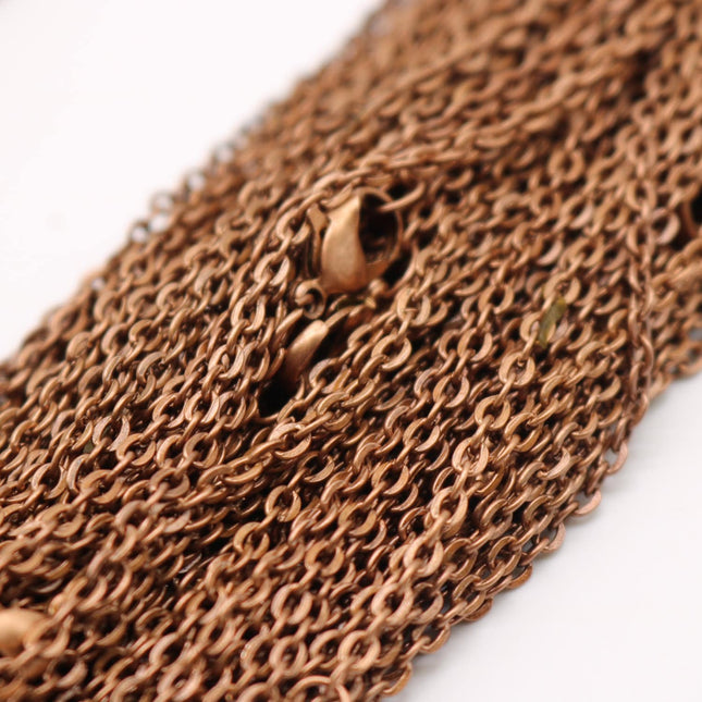 20 pcs of 24 inch Flat Cable Chain - Antique Copper - 2x3mm Link