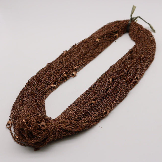 10 pcs of 24 inch Flat Cable Chain - Antique Copper - 2x3mm Link