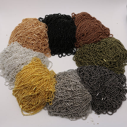 50 pcs of 24 inch Chunky Ball Chain Necklace - Mix and Match Necklace from 8 Color - 3.2mm Ball Size