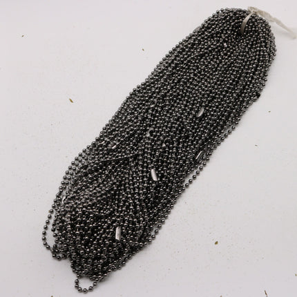 10 pcs of 24 inch Chunky Ball Chain Necklace - Gunmetal 3.2mm Ball Chain Necklace - Dog Tag Military Jewelry